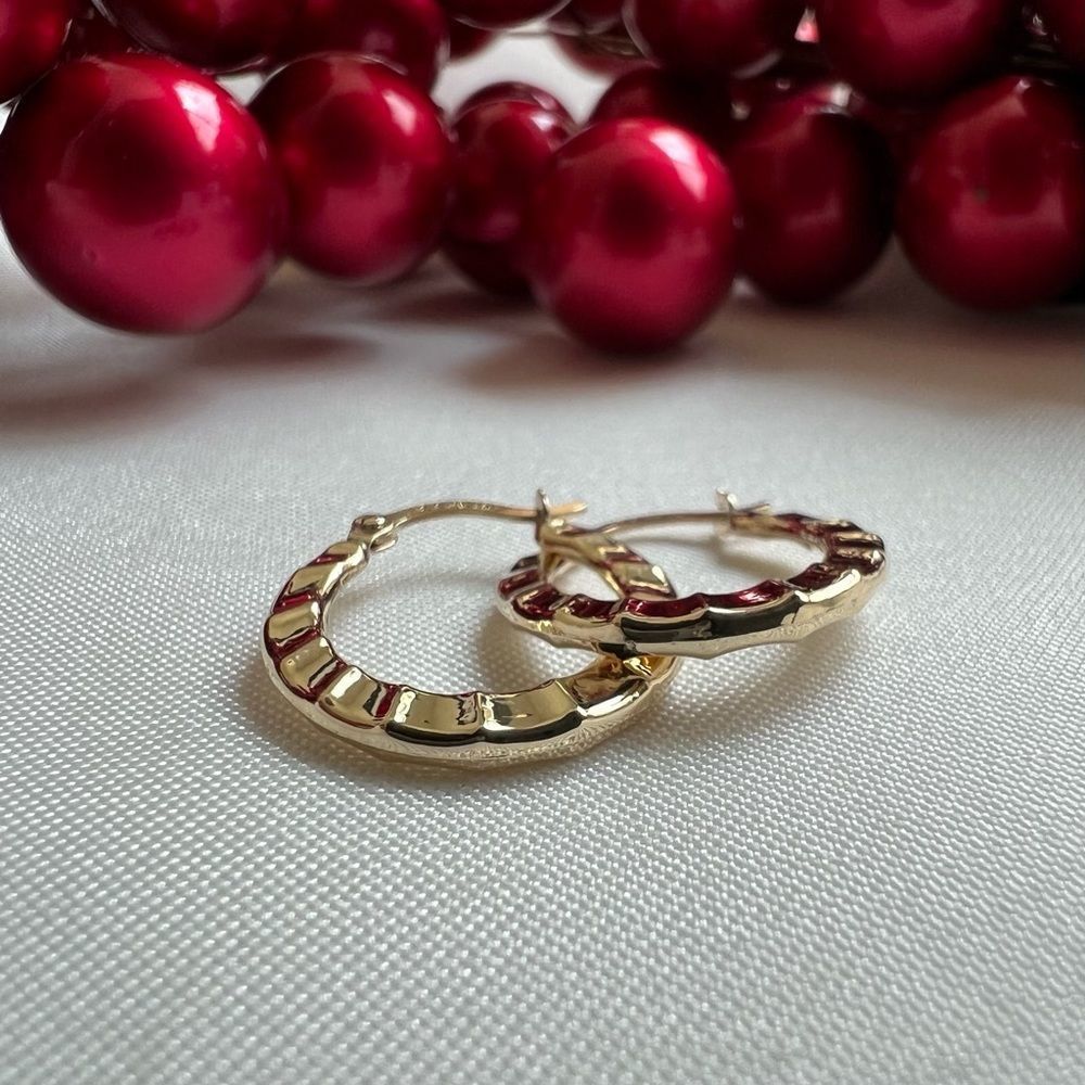 Gold Hoop Earrings - Picture 10 of 11